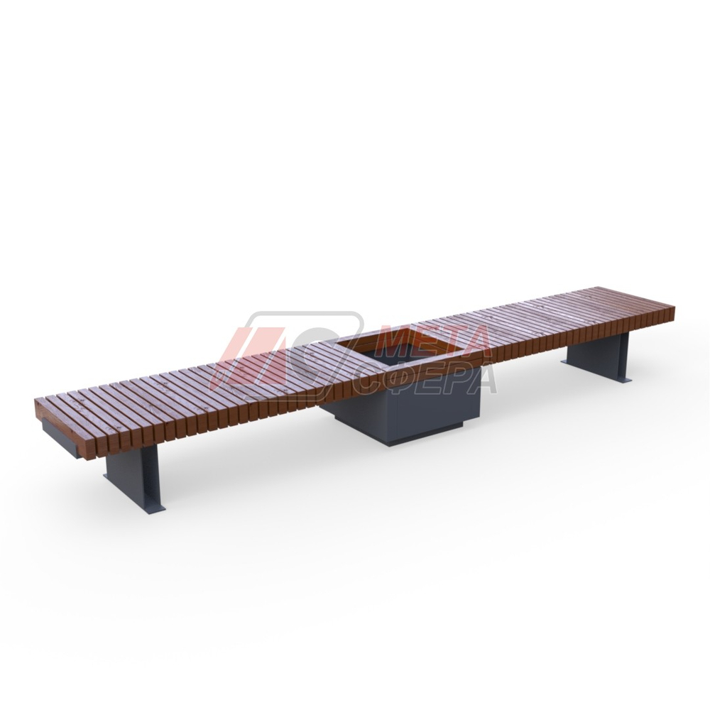 Лавка Rail Road 03 двойная с вазоном