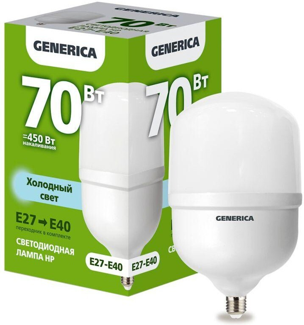 Лампа светодиодная НР 70Вт 6500К Е27-Е40 IEK GENERICA