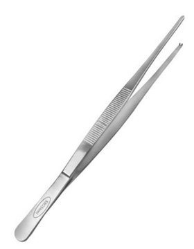 Щипцы (пинцет) 25 см. прямые, прямой кончик с зубцами, нерж. MGsteel