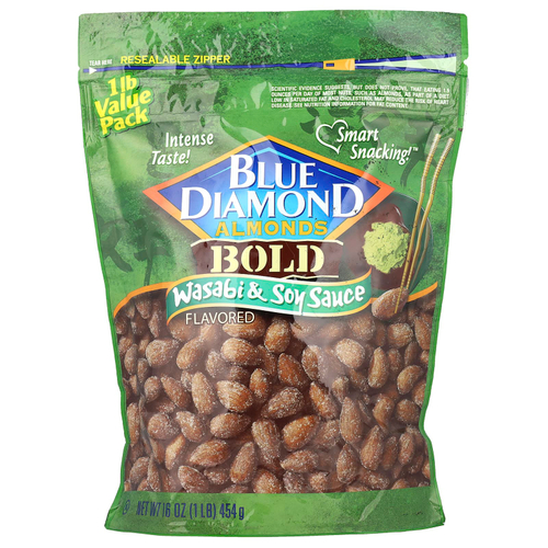 Blue Diamond, миндаль, жирный соус с васаби и соевым соусом, 454 г (16 унций)