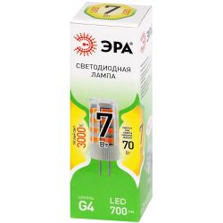 Лампочка светодиодная ЭРА GREEN LINE LED G4-JC-7W-830-12V GL G4 7Вт капсула теплый белый свет