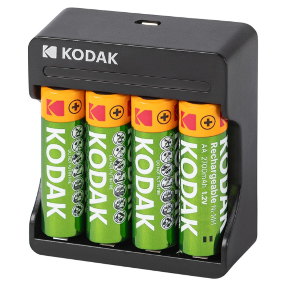 Зарядное устройство для аккумуляторов Kodak USB Overnight charger with 4 x AA 2700 mAh [K4AA/AAA]