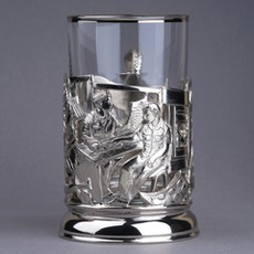 Подстаканник Медики с никелированием в подарочном футляре