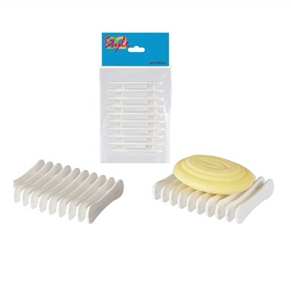 Мыльница настольная РЕШЕТКА цвет белый 709