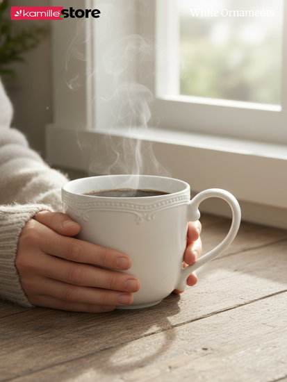 Набор кружек 350 мл. 6 штук "White Ornaments"