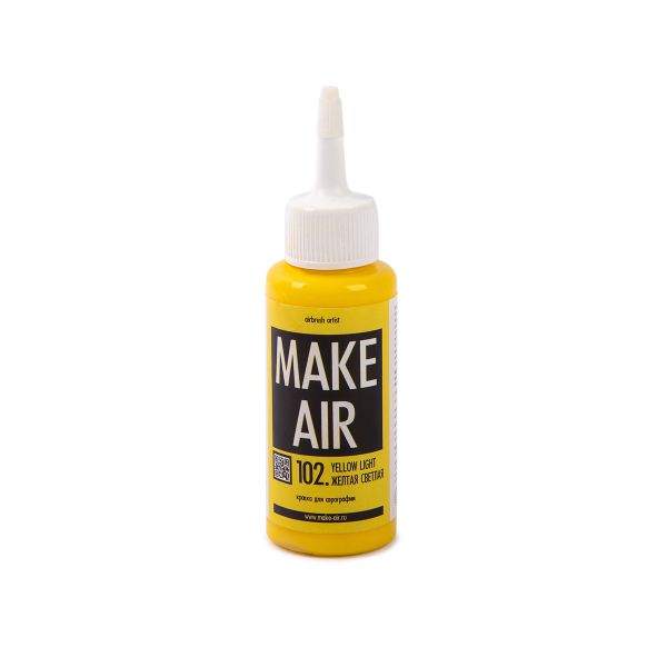 Краска для аэрографии Make Air 60 мл, К60102 жёлтая светлая, Аква-колор