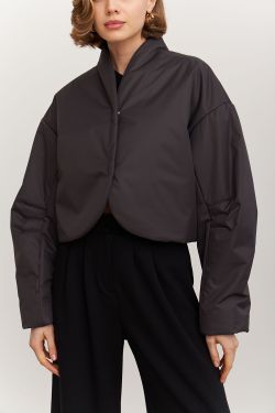 Куртка с объемными рукавами цвета графит