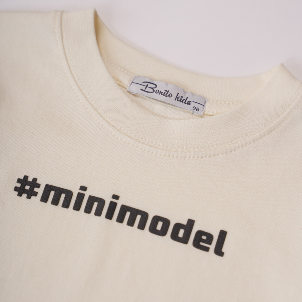 Футболка для девочки Mini Model молочный
