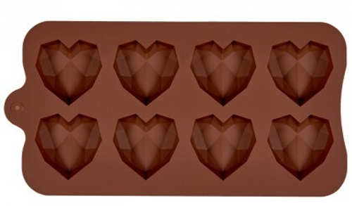 Форма силиконовая «Хрустальные сердца 8 ячеек»
