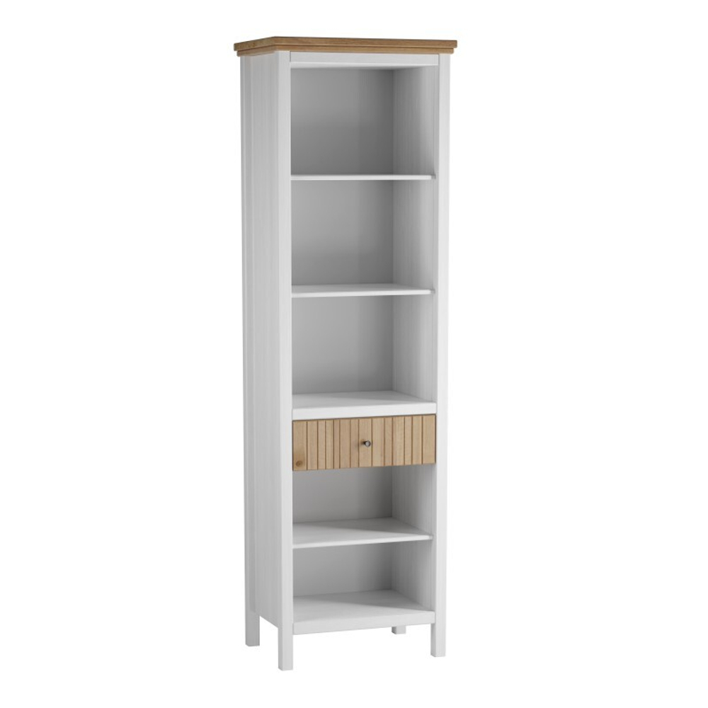 Стеллаж «Сканди» с ящиком белый/антик