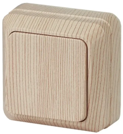 Выключатель Intro Quadro 2-101-11 одноклавишный 10А-250В IP20 ОУ сосна