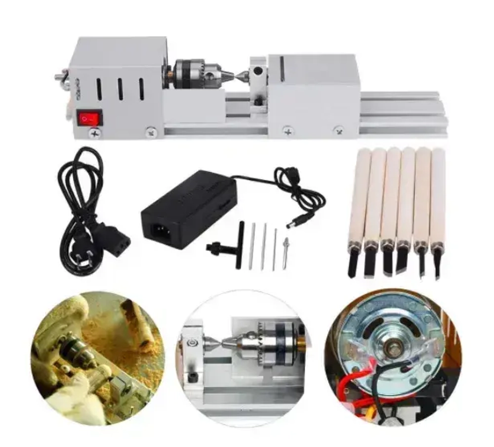 Мини токарный станок по дереву 100 Вт