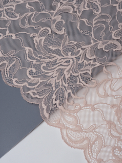 Эластичное кружево для белья цвет серебристый пион ширина 22,5 см