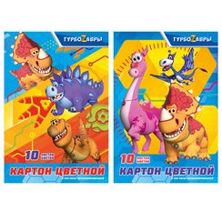 Игрушка - набор для детского творчества:  Цветной картон 10 цветов 10 листов Папка А4 -4
