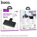 Переходник HOCO AC11A на 2 розетки + 3 USB + Type-C 3.1A (черный)