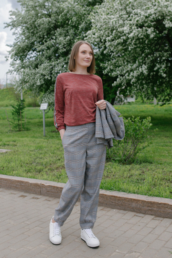 Брюки зауженные Mila Bezgerts 2876ЛЕ, цвет Бежевый, размер 48-164