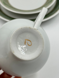 Чайное трио с зелёной каймой