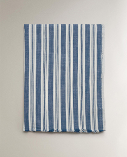 Zara Home плед из хлопка, синий, в полоску · 9126/004