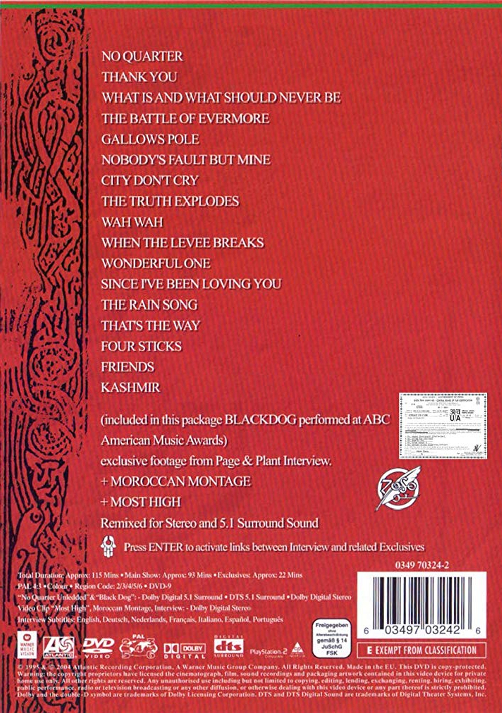 Jimmy Page & Robert Plant / No Quarter - Unledded (DVD)