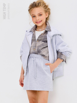 Мини юбка из футера с карманами