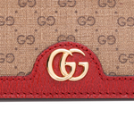 GUCCI Doraemon Collaboration Canvas With Leather Card Holder Unisex Ebony/Red