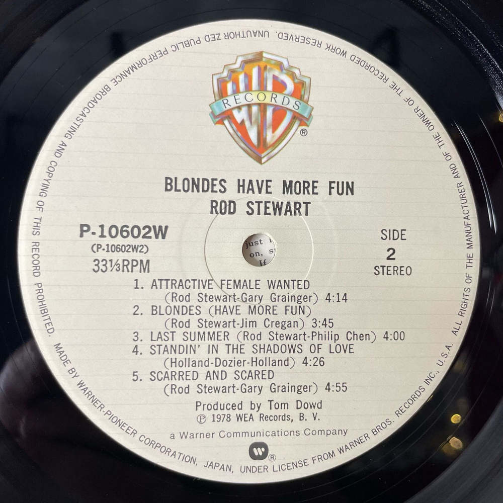 Винтажная виниловая пластинка LP Rod Stewart Blondes Have More Fun (Japan 1978) (Obi) The Best Days Of My Life
