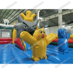 Надувной батут с крышей "Злой страшный серый волк"