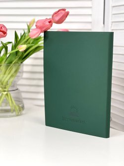 Блокнот А4 200л. (400страниц) в клетку без рамки Темно зеленый (К44-515КБР)