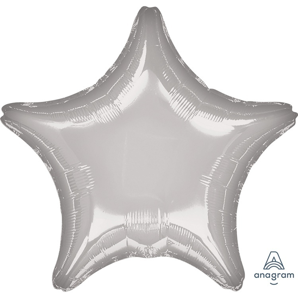 Фольгированная фигура, звезда, 19"/48СМ Металлик Silver