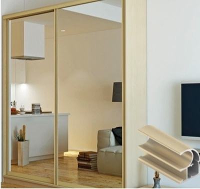 Дверь-купе ARISTO С, зеркало, профиль золото матовое