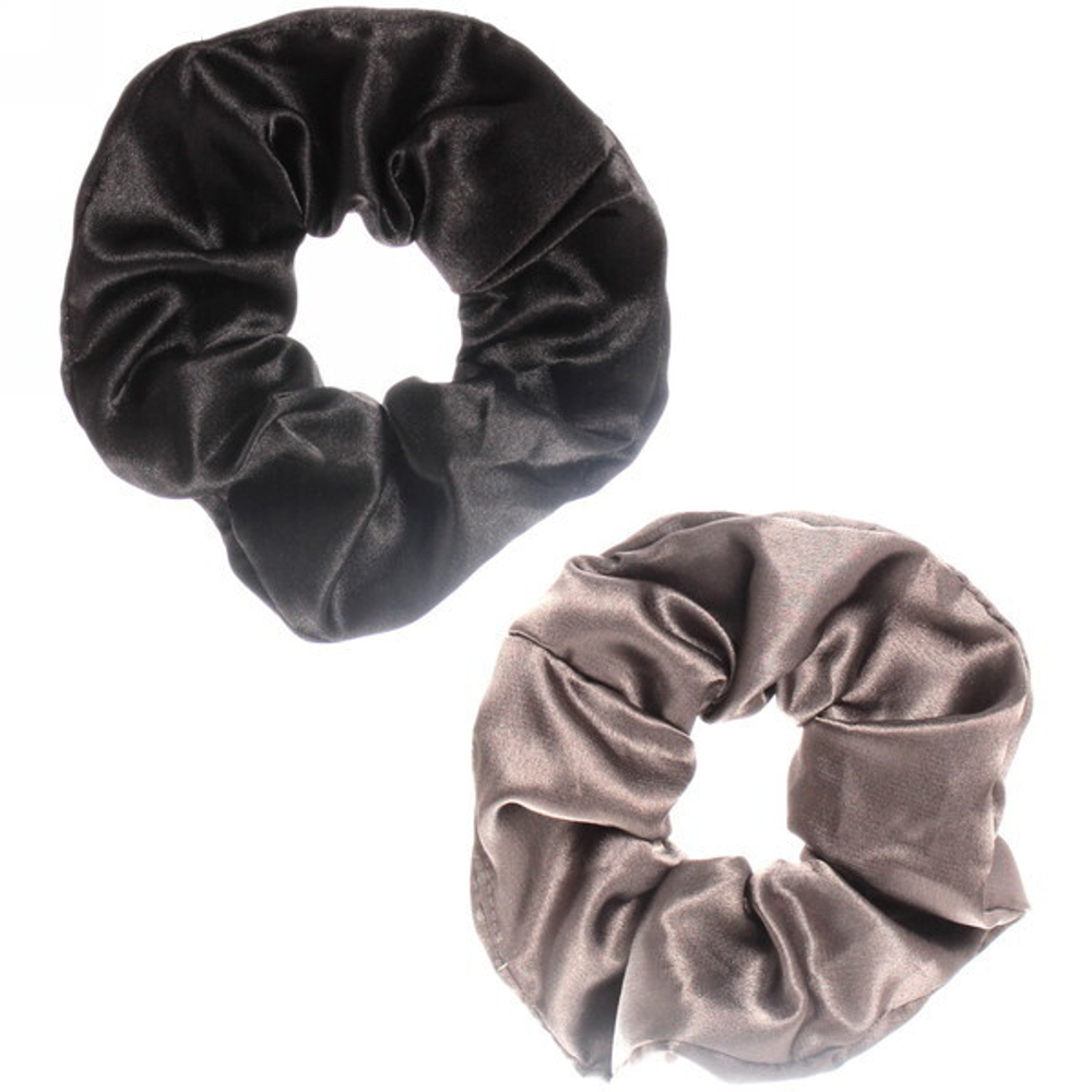 Резинки для волос 2шт на блистере «Bright collection», 2 цвета (черный, металлический), d- 12 см