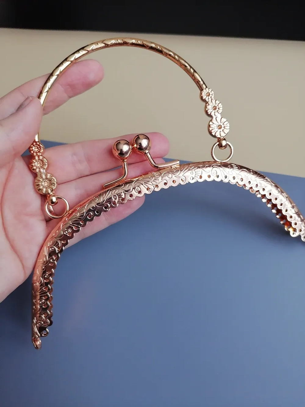 Фермуар 17 см для сумки пришивной с ручкой