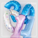 Шар (40"/102 см) Цифра, 1, Slim, Короны, Розовый, в упаковке 1 шт.