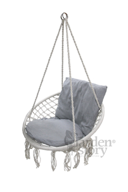 Кресло подвесное Фиби арт.ZRHC30-B/1 (корзина светло-серая, подушка серая, 1 уп.)