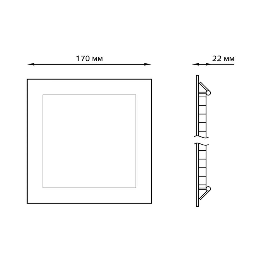 Св-к Gauss LED Slim квадрат 15W 1100lm 4000K 180-265V IP20 монтаж D155*155 170*170*22  940111215