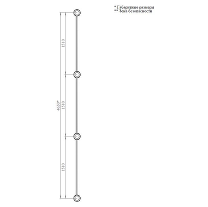 Спортивный комплекс №56, трехсекционная прямая шведская стенка, 4650*200*2700 мм., D=89 мм.