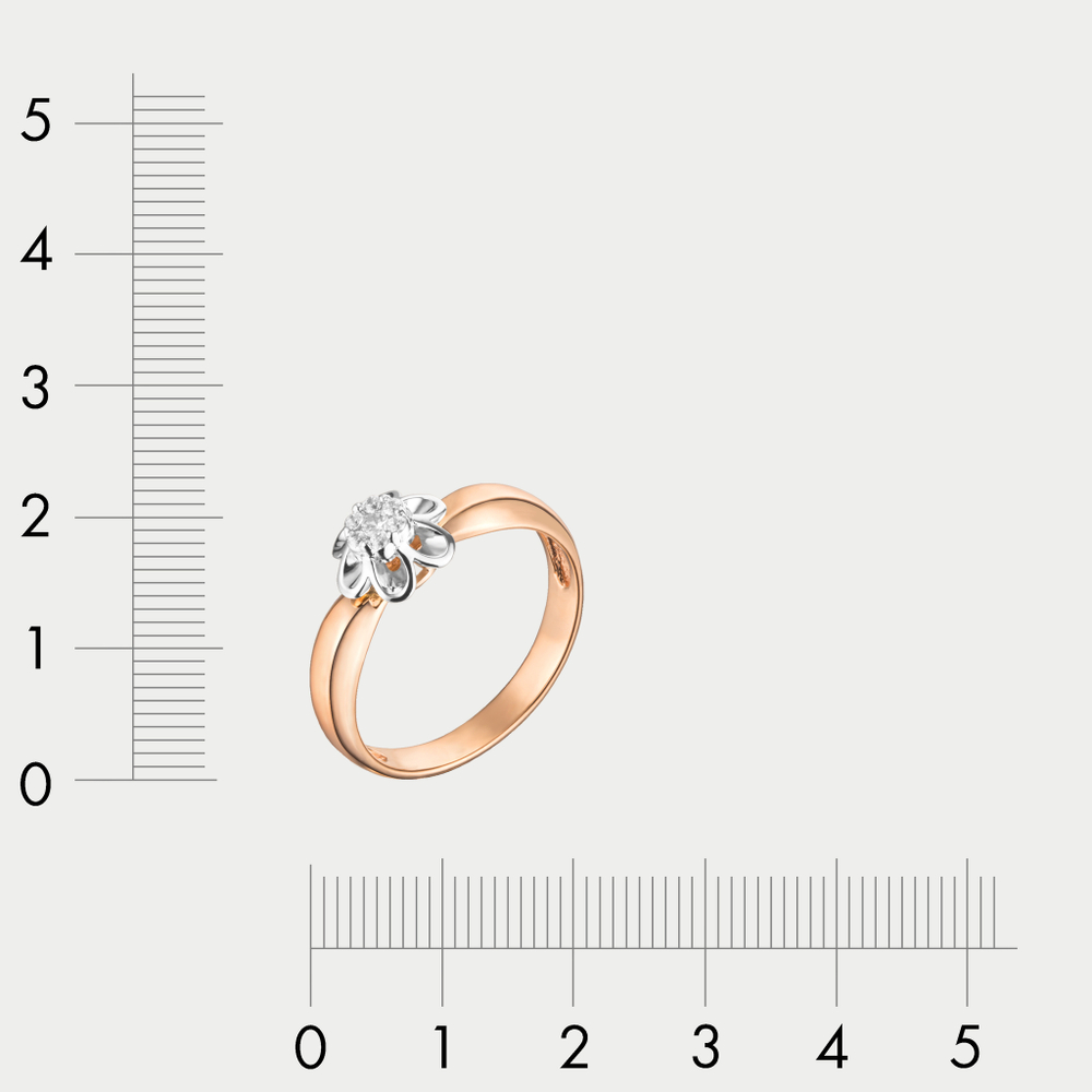 Помолвочное кольцо для женщин из розового золота 585 пробы с фианитом (арт. 33-025)