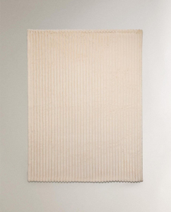 Zara Home - Плед из меха с текстурой, бежевый, 140x190 см