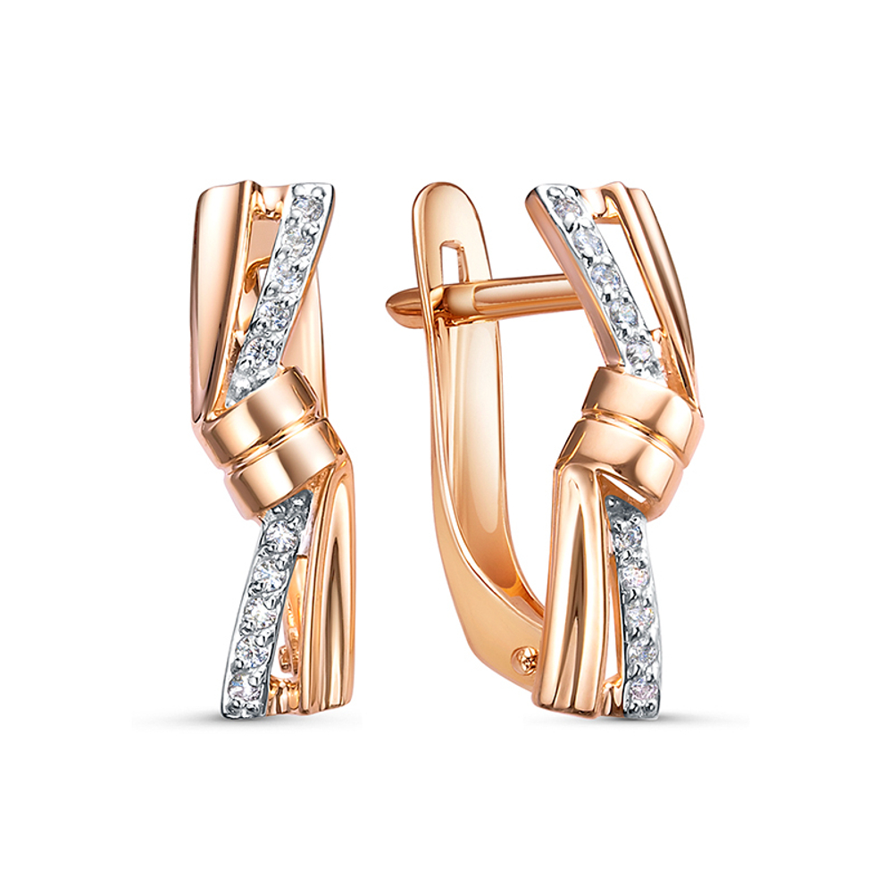 Серьги из золота 585 пробы с Фианит