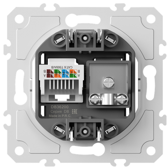 Механизм розетки RJ45/TV cat.6, ClassE-8/0-2400 МГц,  серия DB