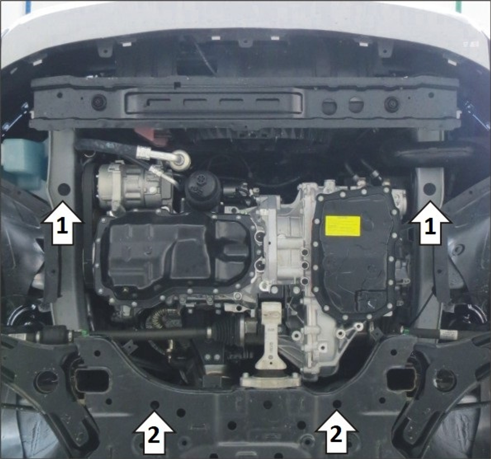Усиленная защита Motodor картера Двигателя, КПП. 2 мм, Сталь. для KIA KX3 2023-н.в. арт.71003