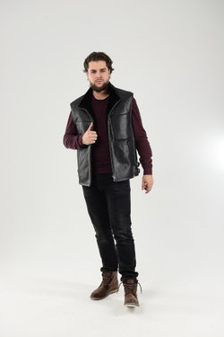 жилет из натуральной дубленочной овчины