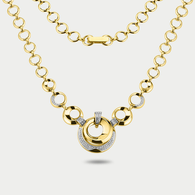 Колье золотое 585 пробы с фианитами