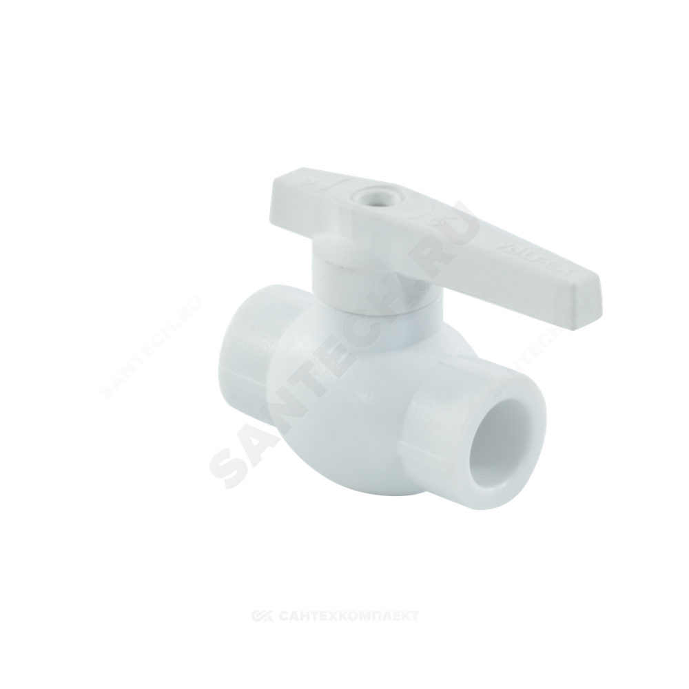 Кран шаровой PP-R белый Дн 20 внутренняя пайка VALFEX 10144020
