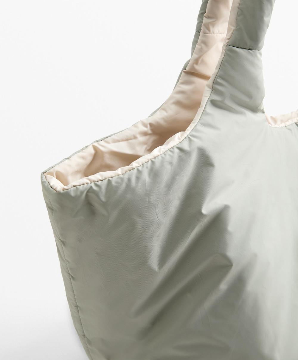 Oysho Сумка двусторонняя мягкая, серо-бежевый