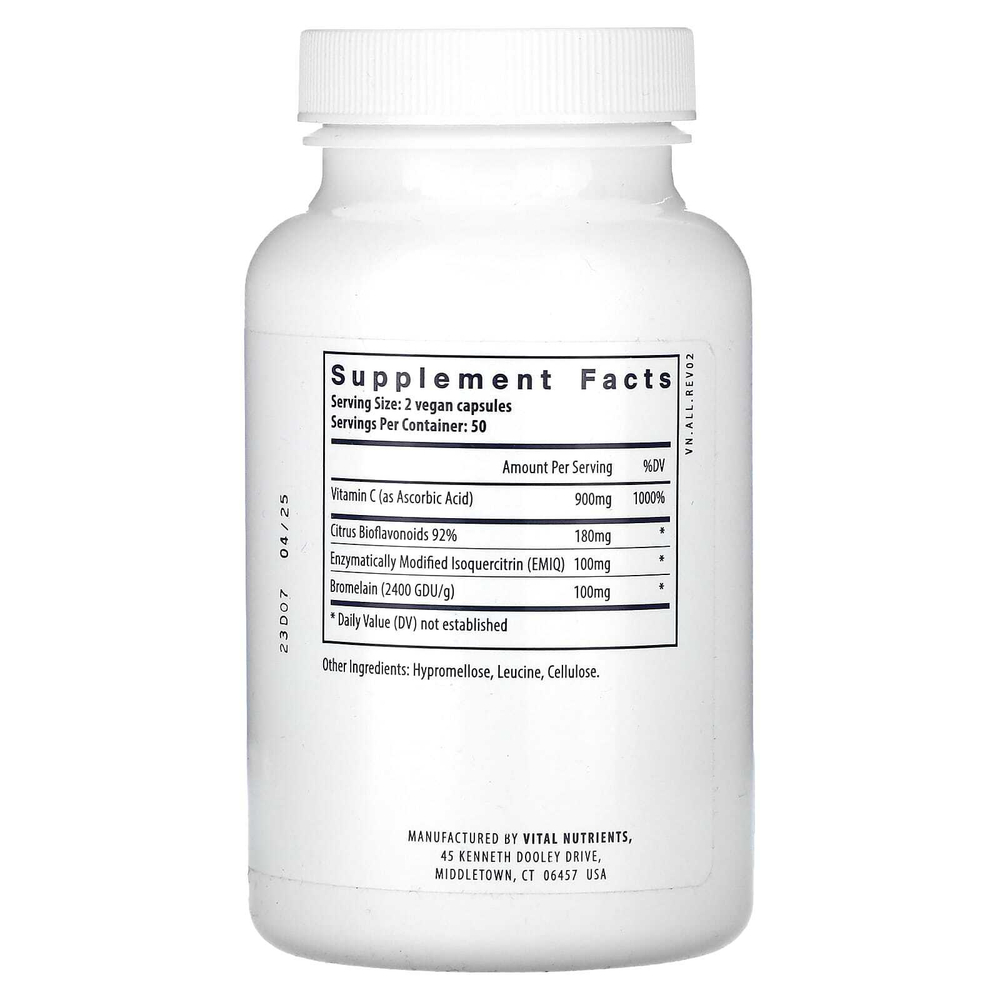 Vital Nutrients, Aller-C, 100 веганских капсул