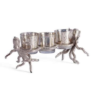 Подсвечник Secret De Maison OCTOPUS3 ( mod. 3923 ) алюминиевый сплав, 24,5x11,5x11 см, никель/nickel antique