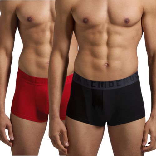 Мужские трусы хипсы (черный, красный) набор 2 в 1 Bikkembergs CUT BKK51UTR22BI/2