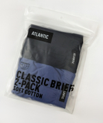 Мужские трусы слипы классика Atlantic, набор 2 шт., хлопок, деним + тёмно-синие, 2RMP-006