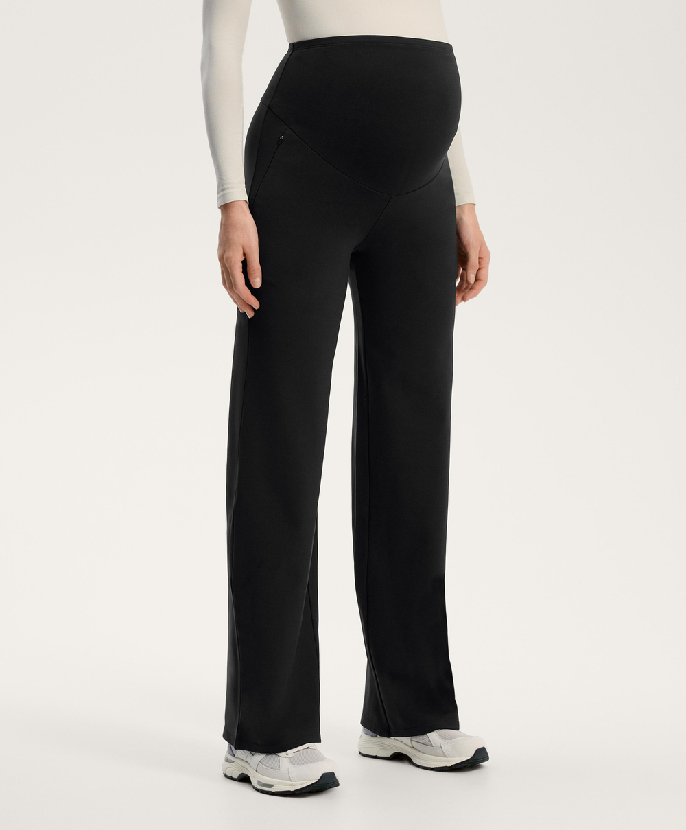 OYSHO Теплые брюки прямого кроя для беременных, черный